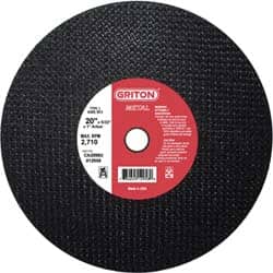 Made in USA - 20" 36 Grit Aluminum Oxide Cutoff Wheel - 5/32" Thick, 1" Arbor, 2,710 Max RPM, Use with Stationary Tools - Exact Tooling