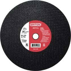 Made in USA - 20" 36 Grit Aluminum Oxide Cutoff Wheel - 5/32" Thick, 1" Arbor, 2,710 Max RPM, Use with Stationary Tools - Exact Tooling