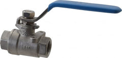 Midwest Control - 3/8" Pipe, Stainless Steel Standard Ball Valve - 2 Piece, Inline - One Way Flow, FNPT x FNPT Ends, Lever Handle, 1,000 WOG, 150 WSP - Exact Tooling