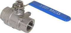Midwest Control - 1" Pipe, Stainless Steel Standard Ball Valve - 2 Piece, Inline - One Way Flow, FNPT x FNPT Ends, Lever Handle, 1,000 WOG, 150 WSP - Exact Tooling