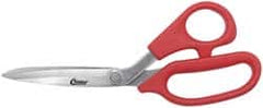 Clauss - 3-1/4" LOC, 8" OAL Stainless Steel Standard Shears - Ambidextrous, Plastic Offset Handle, For General Purpose Use - Exact Tooling