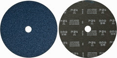 Camel Grinding Wheels - 9" Diam 7/8" Hole 24 Grit Fiber Disc - Very Coarse Grade, Zirconia Alumina, 6,600 Max RPM - Exact Tooling