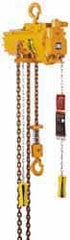 Ingersoll-Rand - 1,100 Lb Load Limit, 10' Max Height Top Hook Air Hoist - 55 FPM Lift Speed, 18" Min Headroom, Pendant Control - Exact Tooling