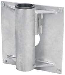 THERN - 8 Inches Long x 3.88 Inches Wide x 14.56 Inches Deep x 1/2 Inches Thick Davit Crane Wall Mount Base - 7 Inches Distance Between Mounting Hole Centers, 0.41 Inches Hole Diameter, Galvanized Finish - Exact Tooling