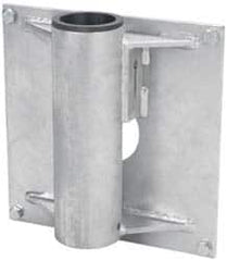 THERN - 8 Inches Long x 3.88 Inches Wide x 14.56 Inches Deep x 1/2 Inches Thick Davit Crane Wall Mount Base - 7 Inches Distance Between Mounting Hole Centers, 0.41 Inches Hole Diameter, Galvanized Finish - Exact Tooling