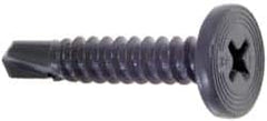 Buildex - #10, Pancake Head, Phillips Drive, 1" Length Under Head, #3 Point, Self Drilling Screw - Steel - Exact Tooling