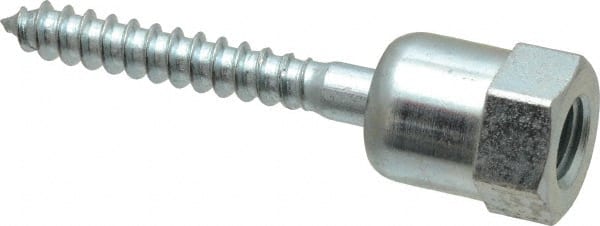 Buildex - 3/8" Zinc-Plated Steel Vertical (End Drilled) Mount Threaded Rod Anchor - 5/8" Diam x 2" Long, Swivel Head, 1,760 Lb Ultimate Pullout, For Use with Wood - Exact Tooling