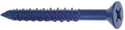 Made in USA - 1/4" Diam, 4" OAL, Phillips Drive, Concrete Screw & Masonry Fastener - Steel, Blue Climaseal Finish, Includes Drill Bit - Exact Tooling