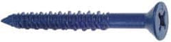 Made in USA - 1/4" Diam, 5" OAL, Phillips Drive, Concrete Screw & Masonry Fastener - Steel, Blue Climaseal Finish, Includes Drill Bit - Exact Tooling