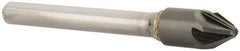 SGS - 3/8" Head Diam, 1/4" Shank Diam, 6 Flute 60° Solid Carbide Countersink - Exact Tooling