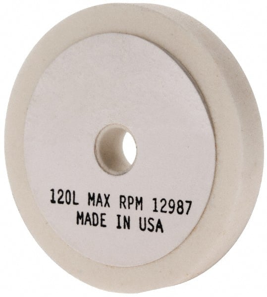 Grier Abrasives - 120 Grit Aluminum Oxide Type 1 Internal Grinding Wheel - 2-1/2" Diam x 3/8" Hole x 3/8" Thick, 12,987 Max RPM, Fine Grade, L Hardness, Vitrified Bond - Exact Tooling