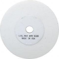 Grier Abrasives - 120 Grit Aluminum Oxide Type 1 Internal Grinding Wheel - 4" Diam x 1/2" Hole x 1/2" Thick, 8,100 Max RPM, Fine Grade, L Hardness, Vitrified Bond - Exact Tooling