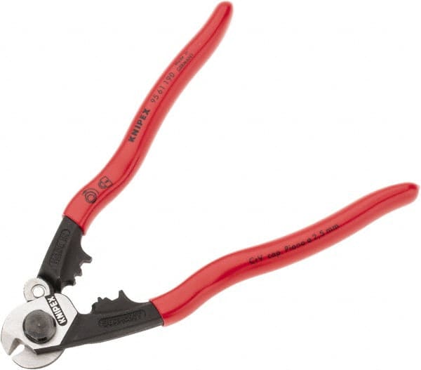 Knipex - 7-1/2" OAL, 1/4" Capacity, Cable Cutter - Ergo Dual Component Handle - Exact Tooling
