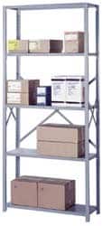 Lyon - 5 Shelf Add-On Open Steel Shelving - 900 Lb Capacity, 36" Wide x 84" High x 18" Deep, Gray - Exact Tooling