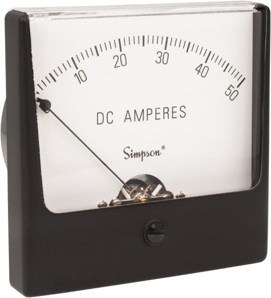 Simpson Electric - Analog, DC Ammeter, Panel Meter - 60 Hz, 0.001 Ohms at 60 Hz - Exact Tooling