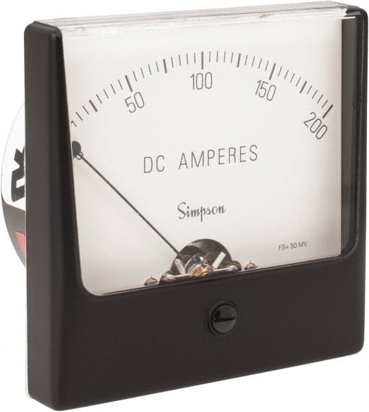 Simpson Electric - Analog, DC Ammeter, Panel Meter - 60 Hz, 10 Ohms at 60 Hz - Exact Tooling