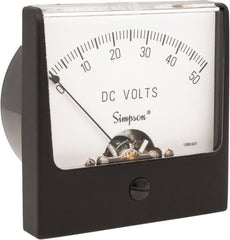 Simpson Electric - Analog, DC Voltmeter, Panel Meter - 60 Hz, 1000 Ohms at 60 Hz, 50 VDC - Exact Tooling