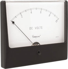 Simpson Electric - Analog, DC Voltmeter, Panel Meter - 60 Hz, 1000 Ohms at 60 Hz, 10 VDC - Exact Tooling
