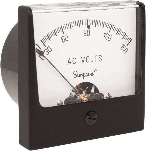 Simpson Electric - Analog, AC Voltmeter, Panel Meter - 60 Hz, 25000 Ohms at 60 Hz, 150 VAC - Exact Tooling