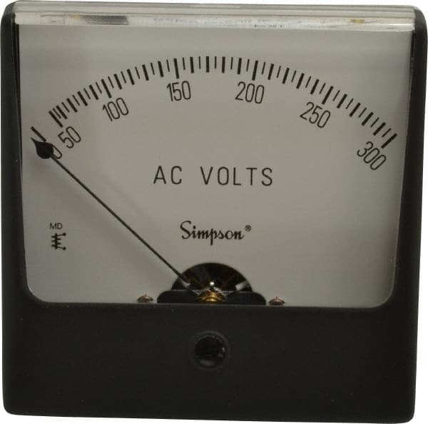 Simpson Electric - Analog, AC Voltmeter, Panel Meter - 60 Hz, 50000 Ohms at 60 Hz, 300 VAC - Exact Tooling