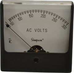 Simpson Electric - Analog, AC Voltmeter, Panel Meter - 60 Hz, 50000 Ohms at 60 Hz, 300 VAC - Exact Tooling