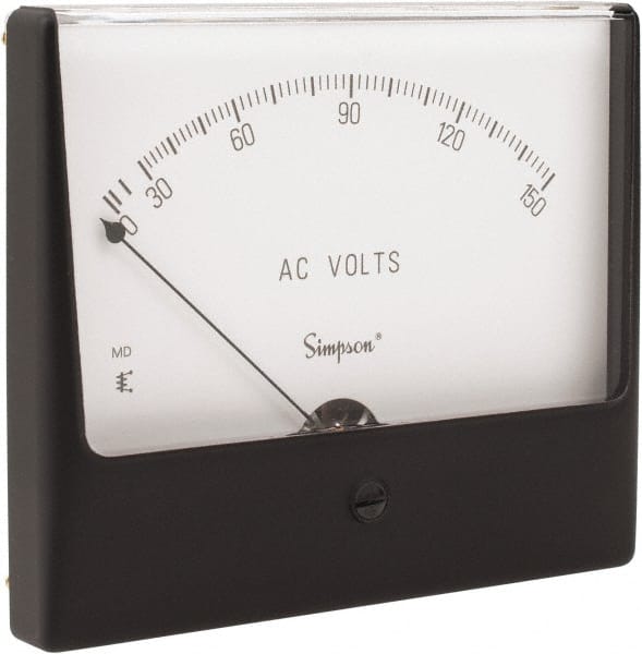 Simpson Electric - Analog, AC Voltmeter, Panel Meter - 60 Hz, 25000 Ohms at 60 Hz, 150 VAC - Exact Tooling