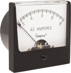 Simpson Electric - Analog, AC Ammeter, Panel Meter - 60 Hz, 0.0025 Ohms at 60 Hz - Exact Tooling