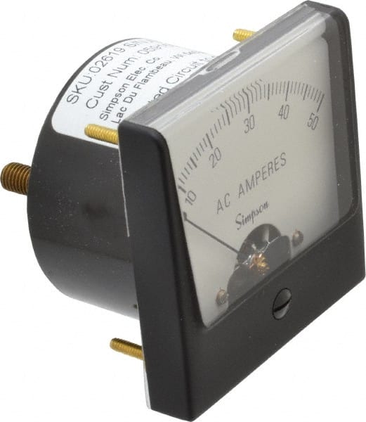 Simpson Electric - Analog, AC Ammeter, Panel Meter - 60 Hz, 0.001 Ohms at 60 Hz - Exact Tooling