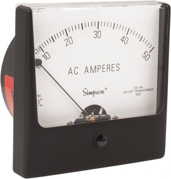 Simpson Electric - Analog, AC Ammeter, Panel Meter - 60 Hz, 0.008 Ohms at 60 Hz - Exact Tooling