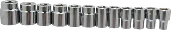 Blackhawk by Proto - 11 Piece 1/2" Drive Socket Set - 6 Points, 3/8" to 1" Range, Inch Measurement Standard - Exact Tooling