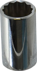 Blackhawk by Proto - 1/2" Drive, Standard Hand Socket - 12 Points, 1-1/2" OAL, Chrome Finish - Exact Tooling