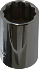Blackhawk by Proto - 1/2" Drive, Standard Hand Socket - 12 Points, 1-1/2" OAL, Chrome Finish - Exact Tooling