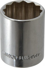 Blackhawk by Proto - 1/2" Drive, Standard Hand Socket - 12 Points, 1-1/2" OAL, Chrome Finish - Exact Tooling