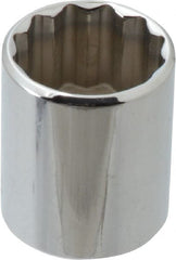 Blackhawk by Proto - 1/2" Drive, Standard Hand Socket - 12 Points, 1-1/2" OAL, Chrome Finish - Exact Tooling