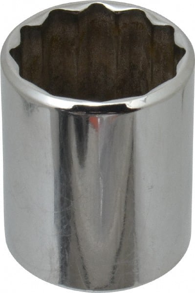 Blackhawk by Proto - 1/2" Drive, Standard Hand Socket - 12 Points, 1-5/8" OAL, Chrome Finish - Exact Tooling