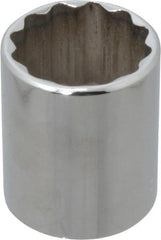 Blackhawk by Proto - 1/2" Drive, Standard Hand Socket - 12 Points, 1-3/4" OAL, Chrome Finish - Exact Tooling