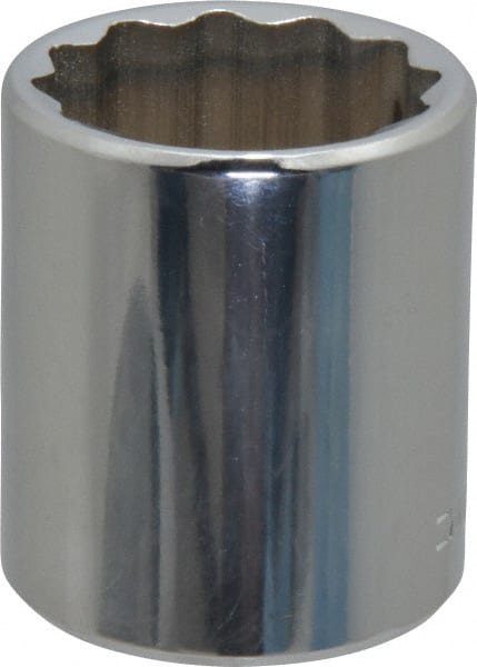 Blackhawk by Proto - 1/2" Drive, Standard Hand Socket - 12 Points, 1-3/4" OAL, Chrome Finish - Exact Tooling