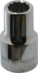 Blackhawk by Proto - 1/2" Drive, Standard Hand Socket - 12 Points, 1-1/2" OAL, Chrome Finish - Exact Tooling