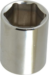 Blackhawk by Proto - 1/2" Drive, Standard Hand Socket - 6 Points, 1-1/2" OAL, Chrome Finish - Exact Tooling