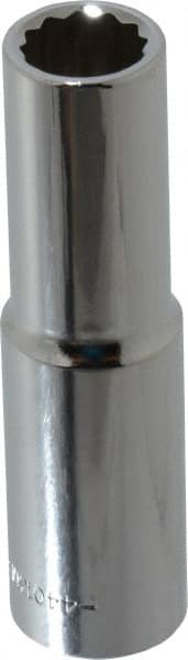 Blackhawk by Proto - 1/2" Drive, Deep Hand Socket - 12 Points, 3-3/32" OAL, Chrome Finish - Exact Tooling
