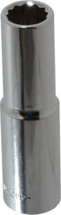 Blackhawk by Proto - 1/2" Drive, Deep Hand Socket - 12 Points, 3-3/32" OAL, Chrome Finish - Exact Tooling