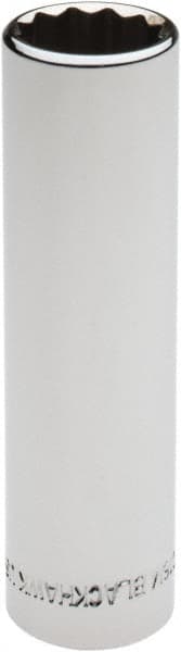 Blackhawk by Proto - 1/2" Drive, Deep Hand Socket - 12 Points, 3-3/32" OAL, Chrome Finish - Exact Tooling