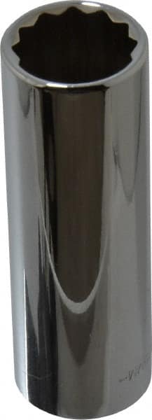 Blackhawk by Proto - 1/2" Drive, Deep Hand Socket - 12 Points, 3-3/32" OAL, Chrome Finish - Exact Tooling