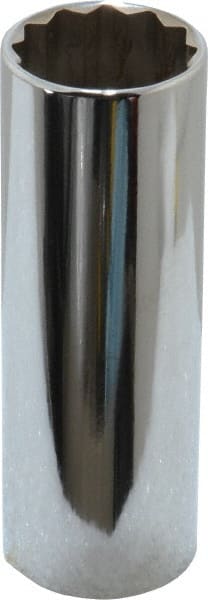 Blackhawk by Proto - 1/2" Drive, Deep Hand Socket - 12 Points, 3-3/32" OAL, Chrome Finish - Exact Tooling