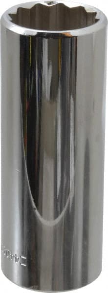 Blackhawk by Proto - 1/2" Drive, Deep Hand Socket - 12 Points, 3-3/32" OAL, Chrome Finish - Exact Tooling