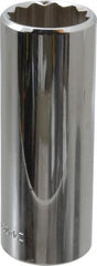 Blackhawk by Proto - 1/2" Drive, Deep Hand Socket - 12 Points, 3-3/32" OAL, Chrome Finish - Exact Tooling