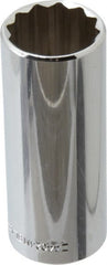 Blackhawk by Proto - 1/2" Drive, Deep Hand Socket - 12 Points, 3-3/32" OAL, Chrome Finish - Exact Tooling