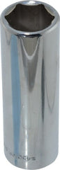 Blackhawk by Proto - 1/2" Drive, Deep Hand Socket - 6 Points, 3-3/32" OAL, Chrome Finish - Exact Tooling