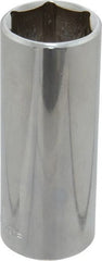 Blackhawk by Proto - 1/2" Drive, Deep Hand Socket - 6 Points, 3-3/32" OAL, Chrome Finish - Exact Tooling