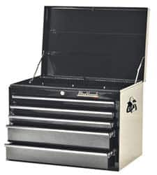 Blackhawk by Proto - 1 Compartment 5 Drawer Top Tool Chest - 27" Wide x 18" Deep x 19" High, Steel, Black - Exact Tooling